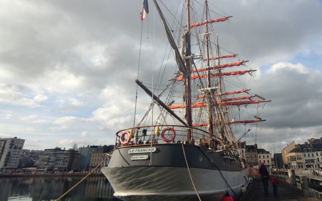 Le voilier trois mâts « Le Français » est arrivé dans le port de Cherbourg ce lundi 23 janvier 2023!